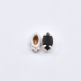 Strass Navete Engrampado para costura Preciosa Jet Prateado 10x5mm