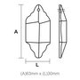 Placa Pingente K9 LDI Cristais art. 7027 Cristal 63x30mm2,5 polegada
