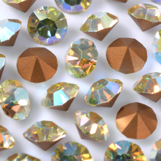 Strass Mc Chaton Optima Preciosa® art. 431 11 111 base cônica Jonquil Aurora Boreal SS6,5 = PP14 = 2mm
