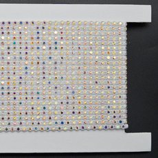 Strass em fio Plastico LDI Cristais art. 81 por metro Cristal Aurora Boreal em caixa Branca 00030 AB SS8  PL18  2,40mm