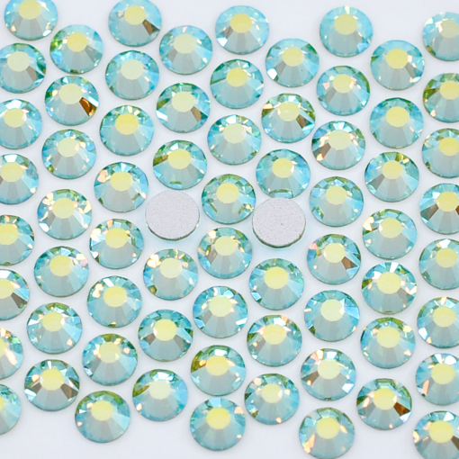 Strass Chaton Viva 12 Preciosa art. 438 11 612 NO HF Peridot Aurora Boreal SS20  4,6mm
