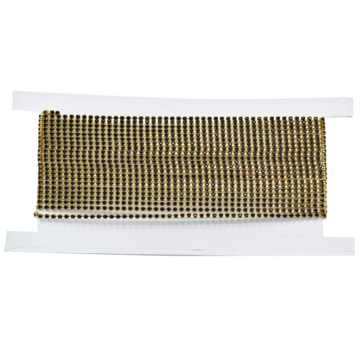 Strass Brilliant em Corrente por metro Preciosa Ornela Jet sem banho 23980 SS12  PP24  3mm