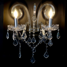 Arandela de Cristal Hollywood 2 Braços Níquel