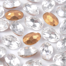 Strass Oval Preciosa® base cônica Cristal 6x4mm