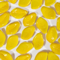 Conta de Vidro Preciosa® Ornela Folha Amarelo (83130) 9x14mm