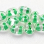 Micanga Twin Preciosa Ornela Cristal e Verde Lined 38656 2,5X5mm
