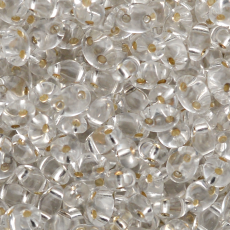 Miçanga Twin Preciosa® Ornela Prata Transparente (78102) 2,5X5mm