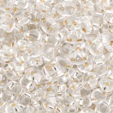 Miçanga Twin Preciosa® Ornela Prata Transparente (78102) 2,5X5mm