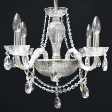 Lustre de Cristal Ipanema 4 braços Liso Níquel