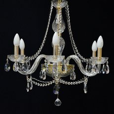 Lustre de Cristal Ipanema 6 braços Liso dourado