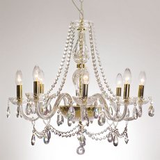 Lustre de Cristal Ipanema 8 braços Liso dourado