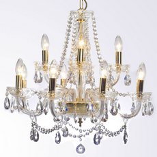 Lustre de Cristal Ipanema 12 braços Liso dourado