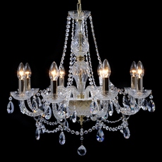 Lustre de Cristal Ipanema 8 braços torcidos dourado