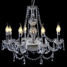 Lustre de Cristal Ipanema 8 braços Torcido Níquel