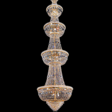 Lustre de Cristal Imperio Osaka Dourado 4 Estagios diametro 66 cm