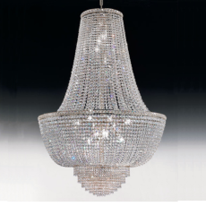 Lustre de Cristal Império Settat Níquel diâmetro 100 cm