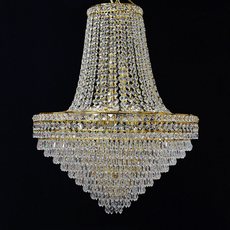 Lustre de Cristal Império Elizabeth prisma Dourado diâmetro 60 cm