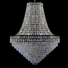 Lustre de Cristal Império Elizabeth prisma Ouro Velho diâmetro 60 cm