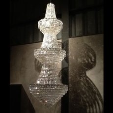 Lustre de Cristal Império Elizabeth Prisma Níquel 3 Estágios