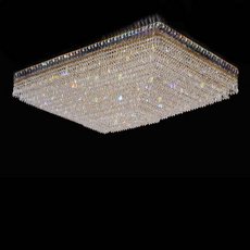 Plafon de Cristal Isis Dourado Retangular 80 cm X 50 cm