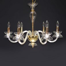 Lustre de Murano em cristal feito à mão Dali 6 Braços Dourado