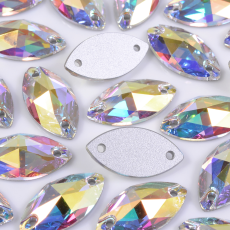 Navete para costura Preciosa® art. 438 64 301 Cristal Aurora Boreal 12x6mm