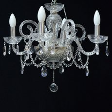 Lustre de Cristal Ipanema 4 braços + Florais torcido Níquel