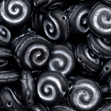 Conta de Vidro Preciosa® Ornela Caracol Preto (23980) 10mm