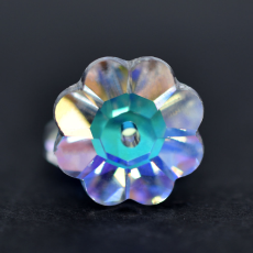 Flor para costura Preciosa® art. 438 52 301 Unfoiled Cristal Aurora Boreal 8mm