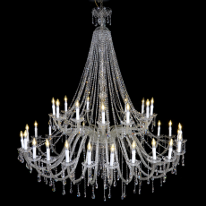 Lustre de Cristal Sophia 36 Braços Níquel