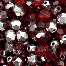 Cristal Preciosa® Ornela Vermelho Prata Transparente Metálico (9827) 4mm