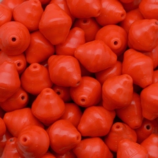 Conta de Vidro Preciosa® Ornela Pião Relevo Vermelho Fosco (93170) 11x9mm