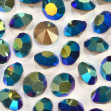 Strass Mc Chaton Preciosa® art. 431 11 111 base cônica Jet Aurora Boreal SS34 = 7mm