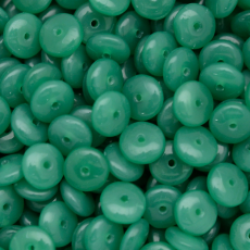 Conta de Vidro Preciosa® Ornela Disco Verde Escuro Opaline (52040) 6mm