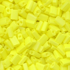 Canutilho Chiclete Color by LDI Cristais® Amarelo Limão Neon Fosco Seda (00033L) 5x3mm