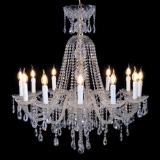 Lustre de Cristal Sophia 12 Braços Dourado