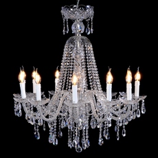 Lustre de Cristal Sophia 12 Braços Níquel