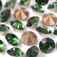Strass Mc Chaton Preciosa® art. 431 11 111 base cônica Green Turmaline SS45 = 9,85mm
