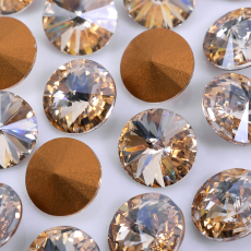 Strass Rivolli Preciosa® art. 436 11 177 base cônica Cristal Honey SS34 = 7mm