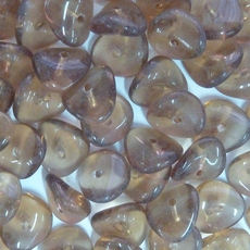 Conta de Vidro Preciosa® Ornela Disco Torcido Smoked Topaz Transparente (10220) 4x9mm