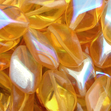 Conta de Vidro Preciosa® Ornela Beetle Torcido Topaz Aurora Boreal Torcido (10020) 16x11mm