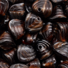 Conta de Vidro Preciosa® Ornela Disco Voador Preto Vermelho Mesclado (26907) 10x12mm