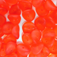 Conta de Vidro Preciosa® Ornela Disco Torcido Laranja Transparente Mate (90030) 4x9mm