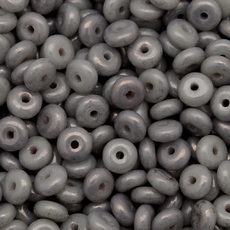 Conta de Vidro Preciosa® Ornela Disco Cinza Lustroso Fosco Aurora Boreal (4300) 4mm