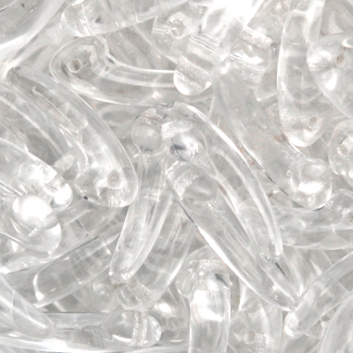 Conta de Vidro Preciosa Ornela Folha Dentinho Cristal Transparente 00030 18mm