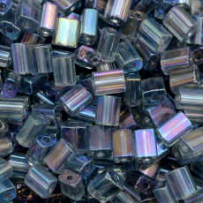 Canutilho Chiclete Preciosa® Ornela Cinza Transparente Aurora Boreal (41010) 5x3mm