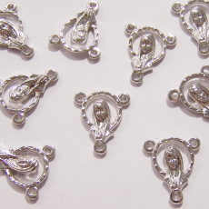 Entremeio Terço Triângulo com Imagem N. Sra. Pequeno Preciosa® Ornela Níquel