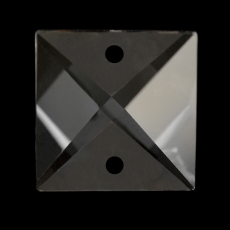 Quadrado Pingente Asfour® art. 2020 Black Diamond Satin (2 furos) 16mm