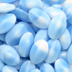 Conta de Vidro Preciosa® Ornela Beetle Água Branco Mesclado (07624) 17x11mm