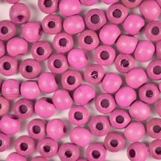 Conta de Madeira Preciosa® Ornela Bolinha Pink 4mm